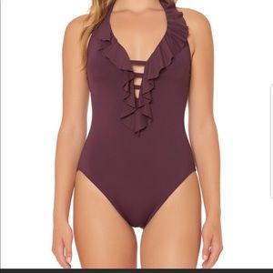 Bleu Rod Beattie Purple One Piece Swimsuit